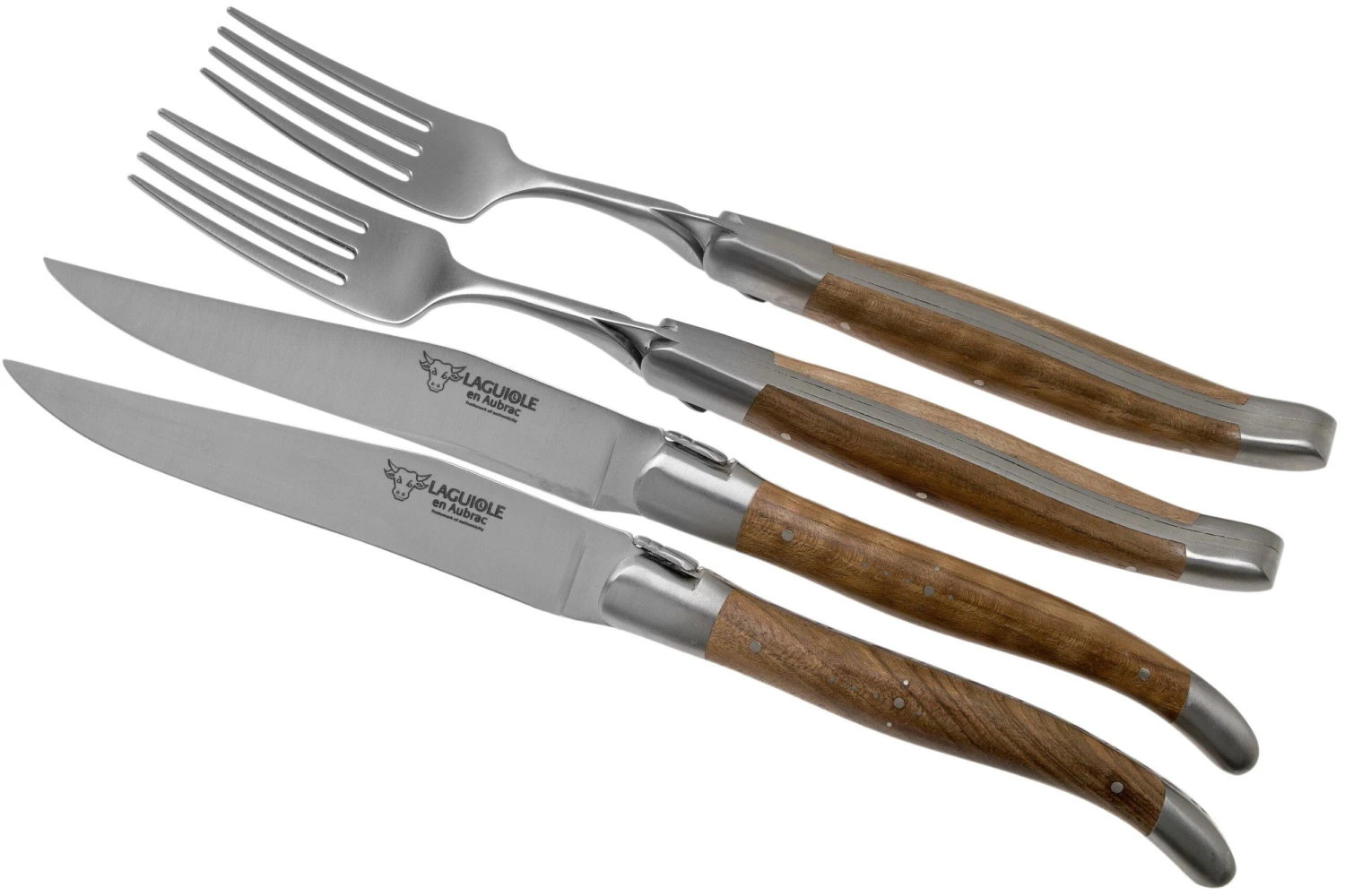 Laguiole En Aubrac CCF99NOIHL 4-teiliges Besteckset Walnussholz 2 Laguiole En Aubrac CCF99NOIHL 4-teiliges Besteckset Walnussholz – Bild 2