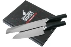 Kai Tim Mälzer Kamagata Monster Set TMK-SB22, 2-teiliges Messerset Santoku Und Brotmesser + Kochbuch