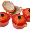 Le Creuset Les Céramiques Mini-Cocotte Set 10 Cm, Orange-rot