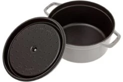 Staub Cocotte / Bräter 26cm, 5,2L, Grau Mit Dämpfeinsatz -Victorin Geschaft SB1133818 03 staub sb1133818 03