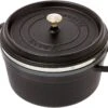 Staub Cocotte / Bräter 26cm, 5,2L, Schwarz Mit Dämpfeinsatz
